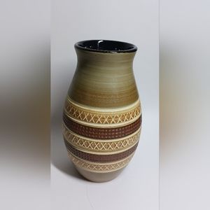 Vintage Keramik Incised Vase 113-20 West Germany Art Pottery